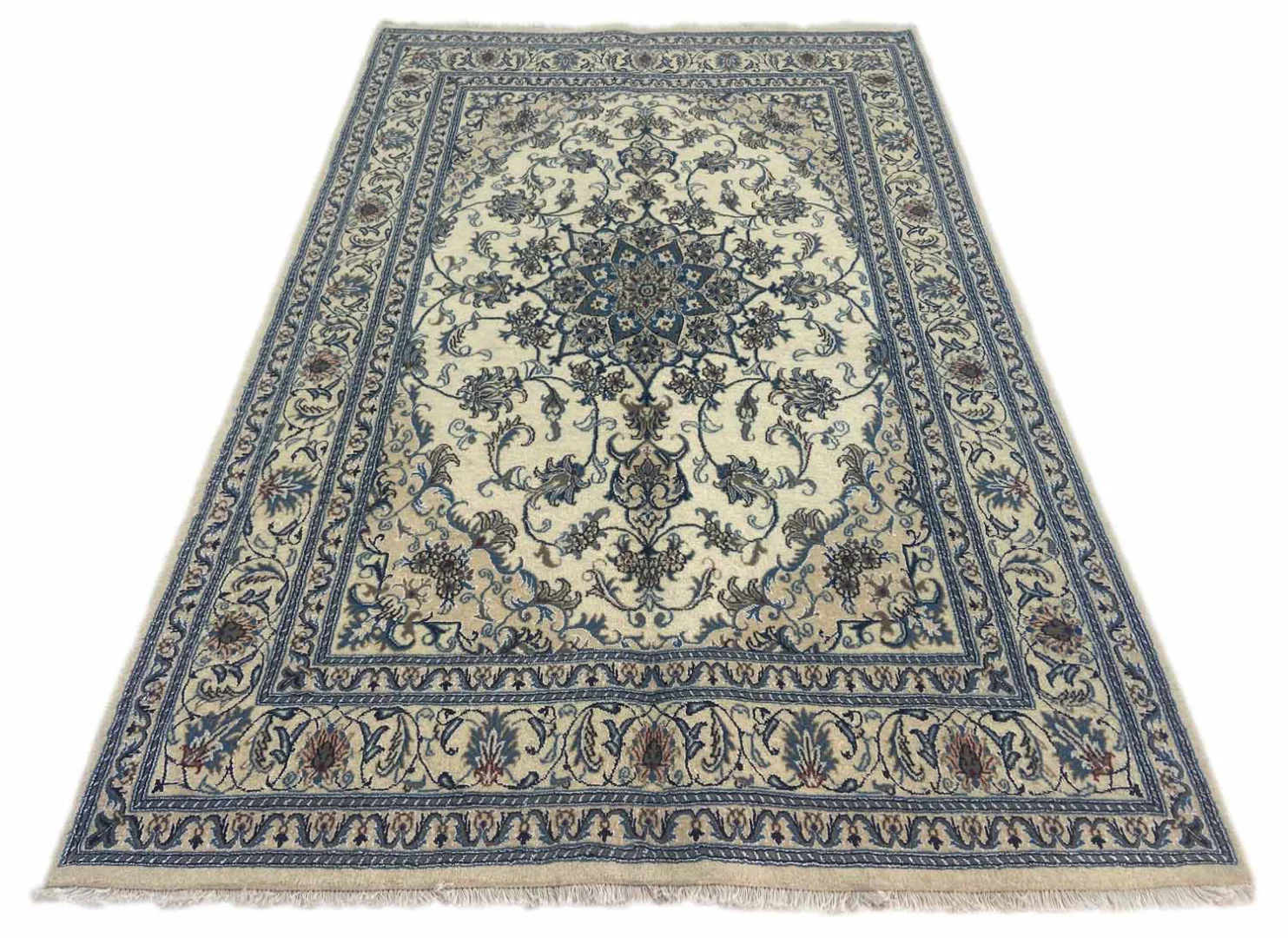 Nain Teppich 260x170 cm florales Design, handgeknüpft für Teppiche