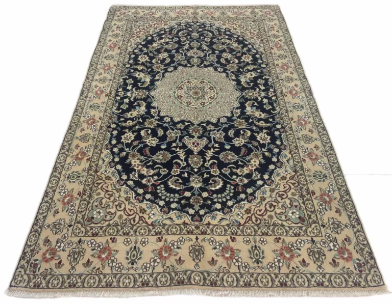 Nain 9Lah Teppich 253x153 cm, florales Medaillon, handgeknüpft