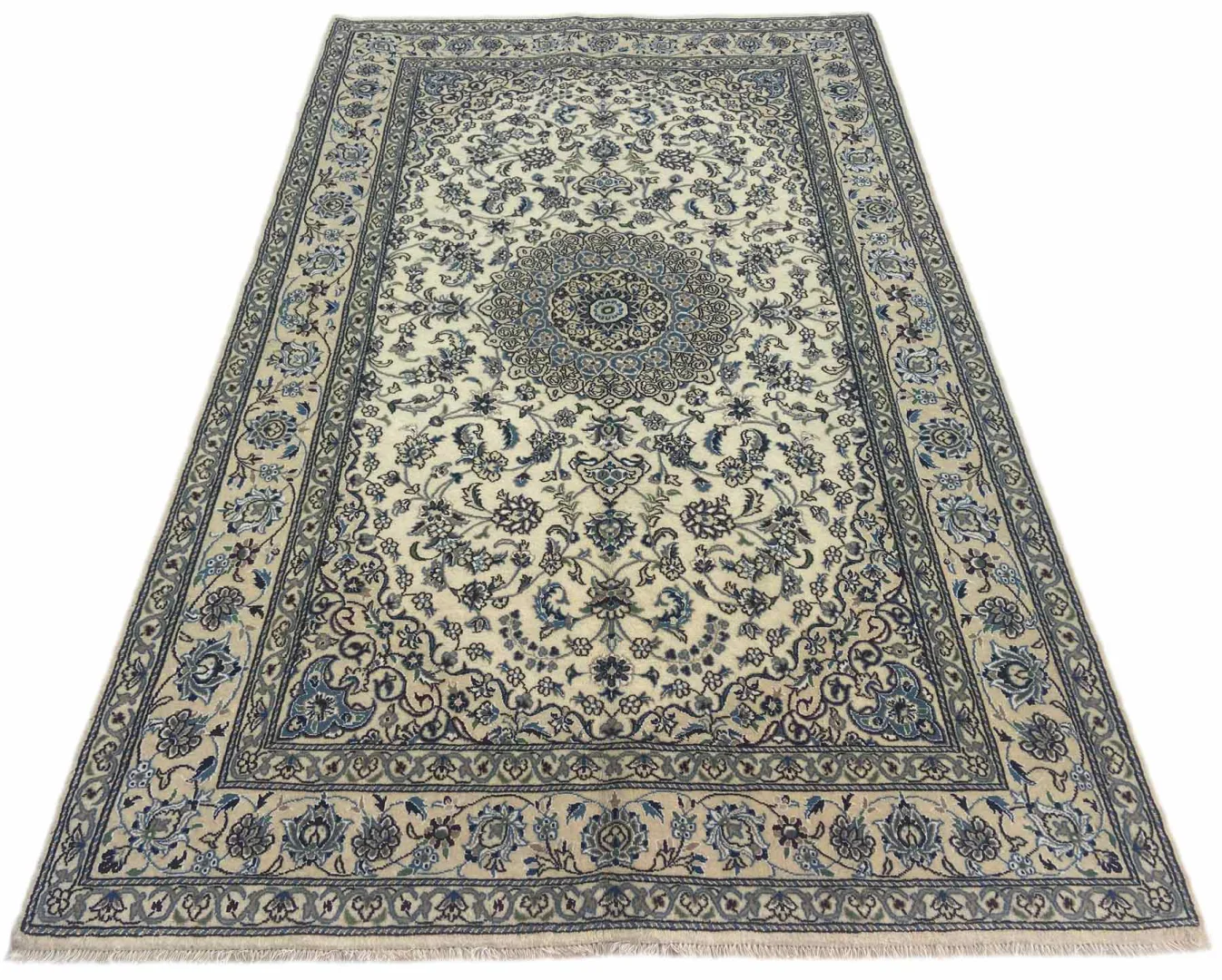 Nain Teppich 255x157 cm florales Design, handgeknüpft für Teppiche