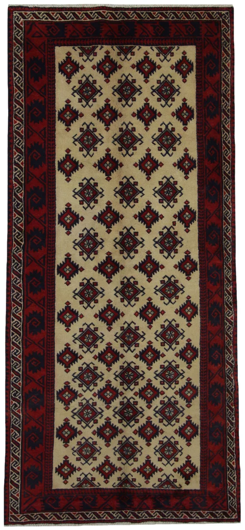 Belutsch Orientteppich 227x102 cm, 120.000 Knoten/m², handgeknüpft