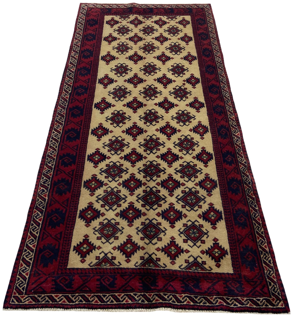 Belutsch Orientteppich 227x102 cm, 120.000 Knoten/m², handgeknüpft