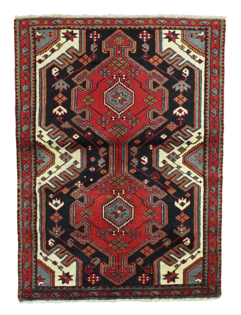 Hamadan Orientteppich 145 x 108 cm, handgeknüpft, hochwertig, bunt