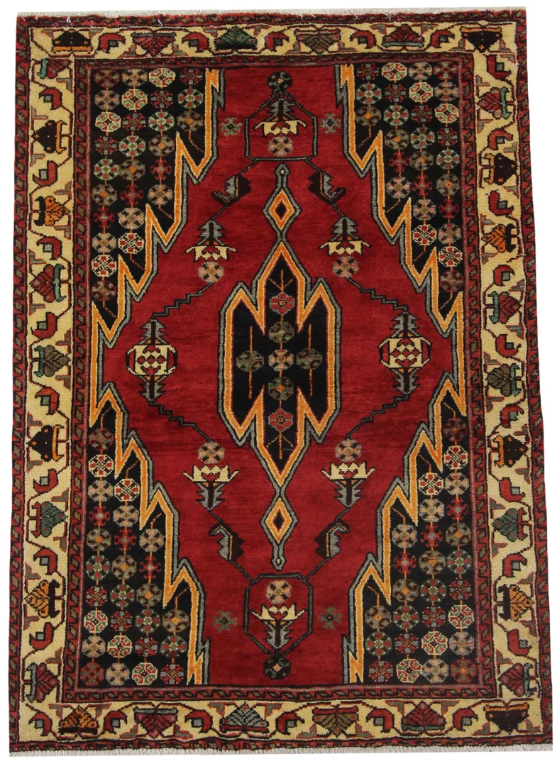 Hamadan Teppich 148x106 cm, 100.000 Knoten, handgeknüpft für Teppiche