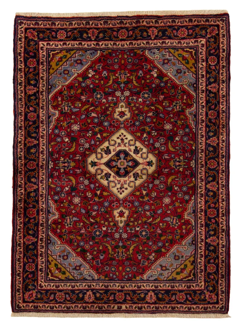 Hamadan Teppich 150x110 cm, 100.000 Knoten, handgeknüpft, Orientteppich