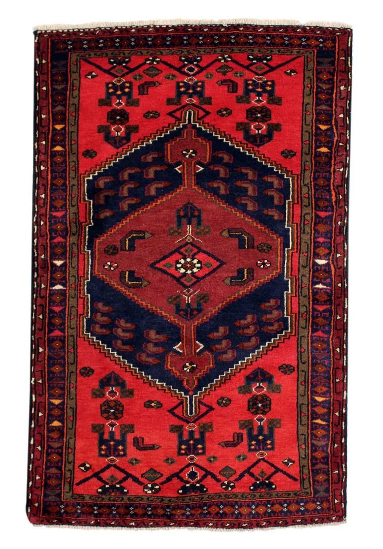 Hamadan Teppich 166x104 cm, 100.000 Knoten, handgeknüpft für Teppiche