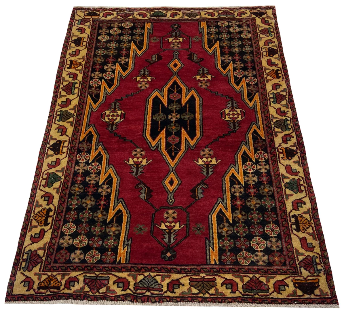 Hamadan Teppich 148x106 cm, 100.000 Knoten, handgeknüpft für Teppiche