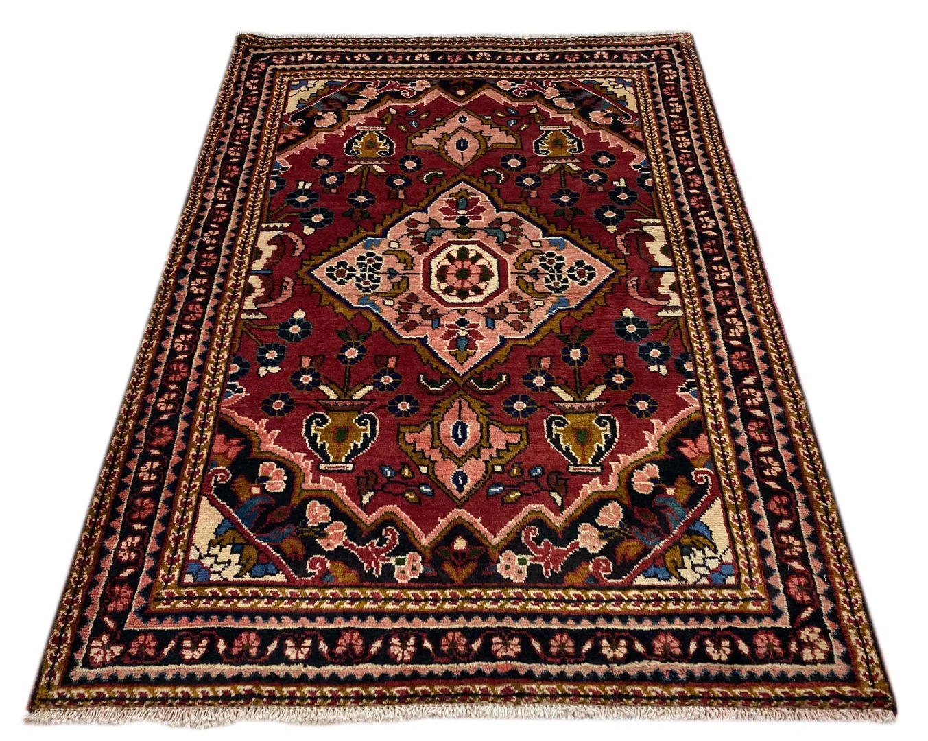 Hamadan Teppich 150x105 cm, 100.000 Knoten, handgeknüpft für Teppiche