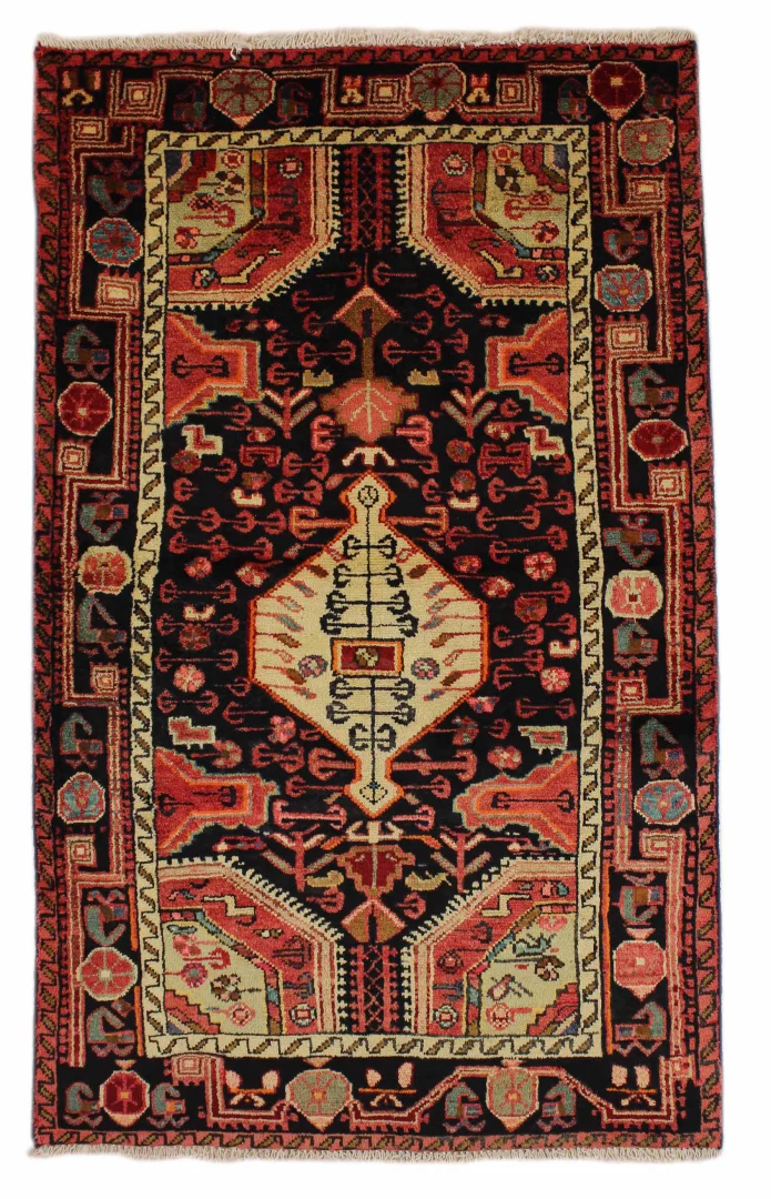 Hamadan Teppich 174x107 cm, 100.000 Knoten/m², handgeknüpft für Teppiche
