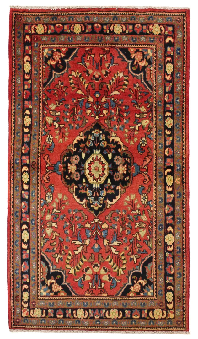 Hamadan Orientteppich 180 x 100 cm, handgeknüpft, hohe Knotenzahl
