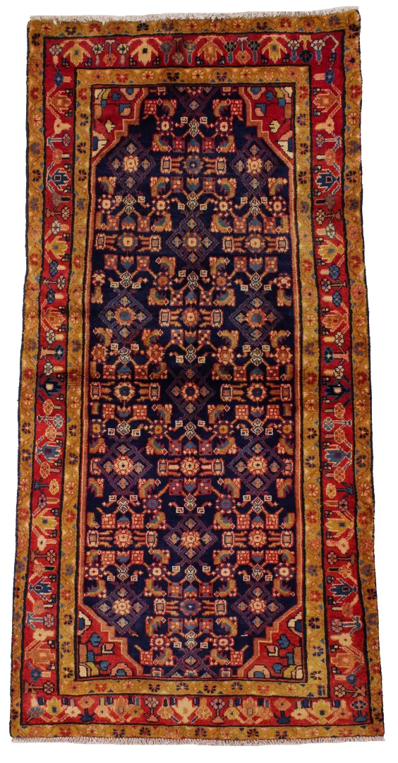 Hamadan Orientteppich 182 x 90 cm, handgeknüpft, feine Knotenzahl
