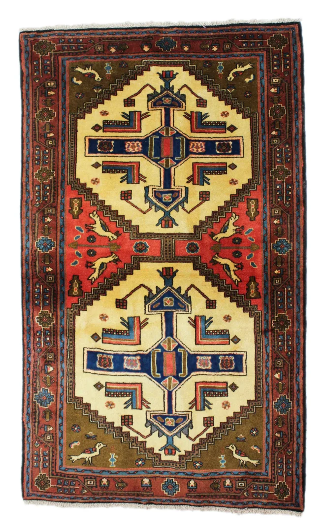 Handgeknüpfter Hamadan Orientteppich 186x110 cm, robust und elegant