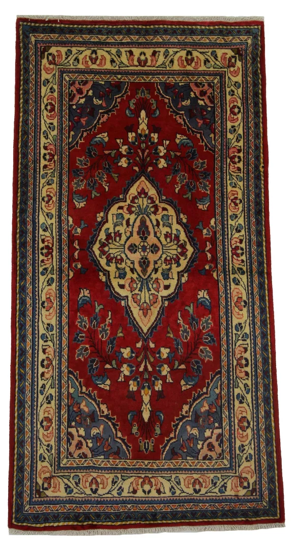 Hamadan Teppich 198x100 cm, 100.000 Knoten, handgeknüpft für Teppiche