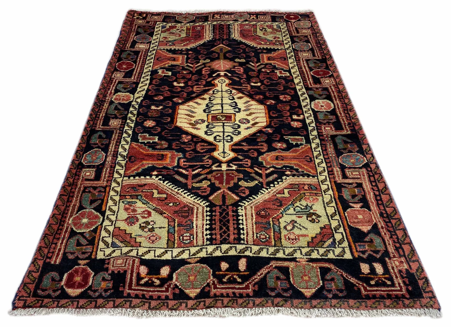 Hamadan Teppich 174x107 cm, 100.000 Knoten/m², handgeknüpft für Teppiche