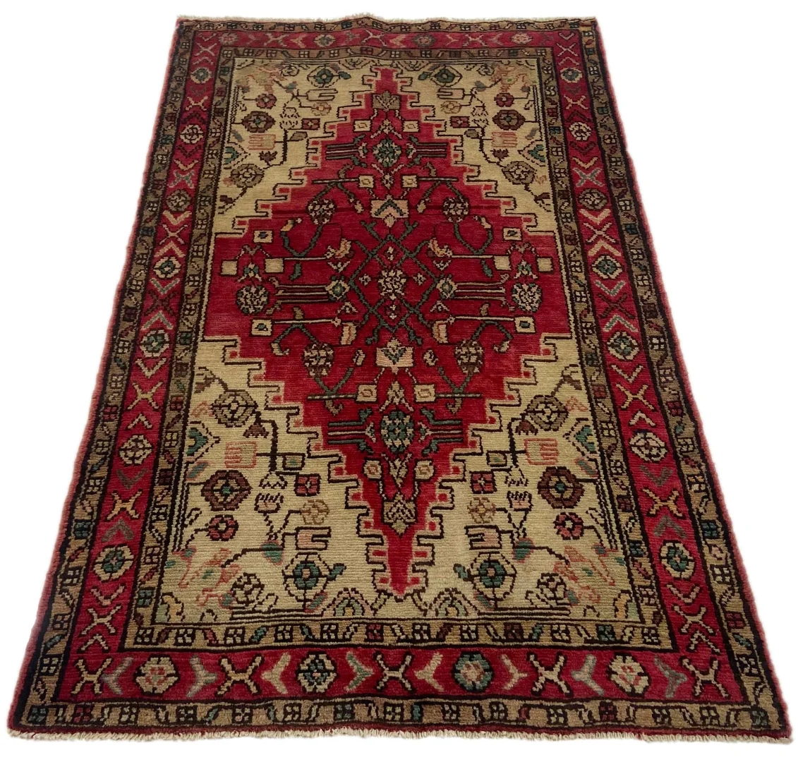 Hamadan Teppich 176 x 107 cm, 100.000 Knoten, handgeknüpft für Teppiche