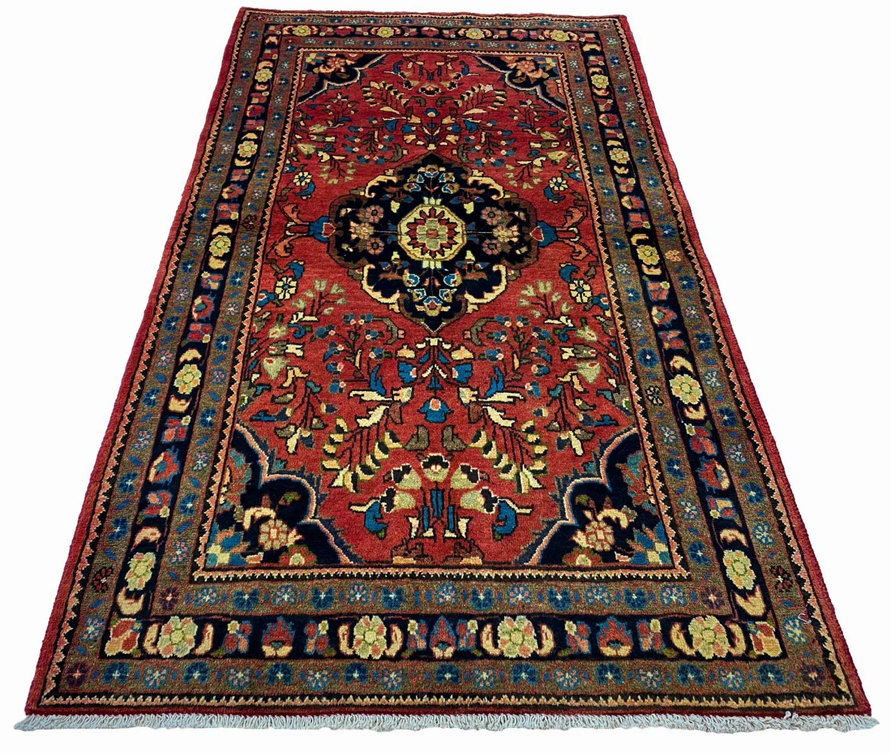 Hamadan Orientteppich 180 x 100 cm, handgeknüpft, hohe Knotenzahl
