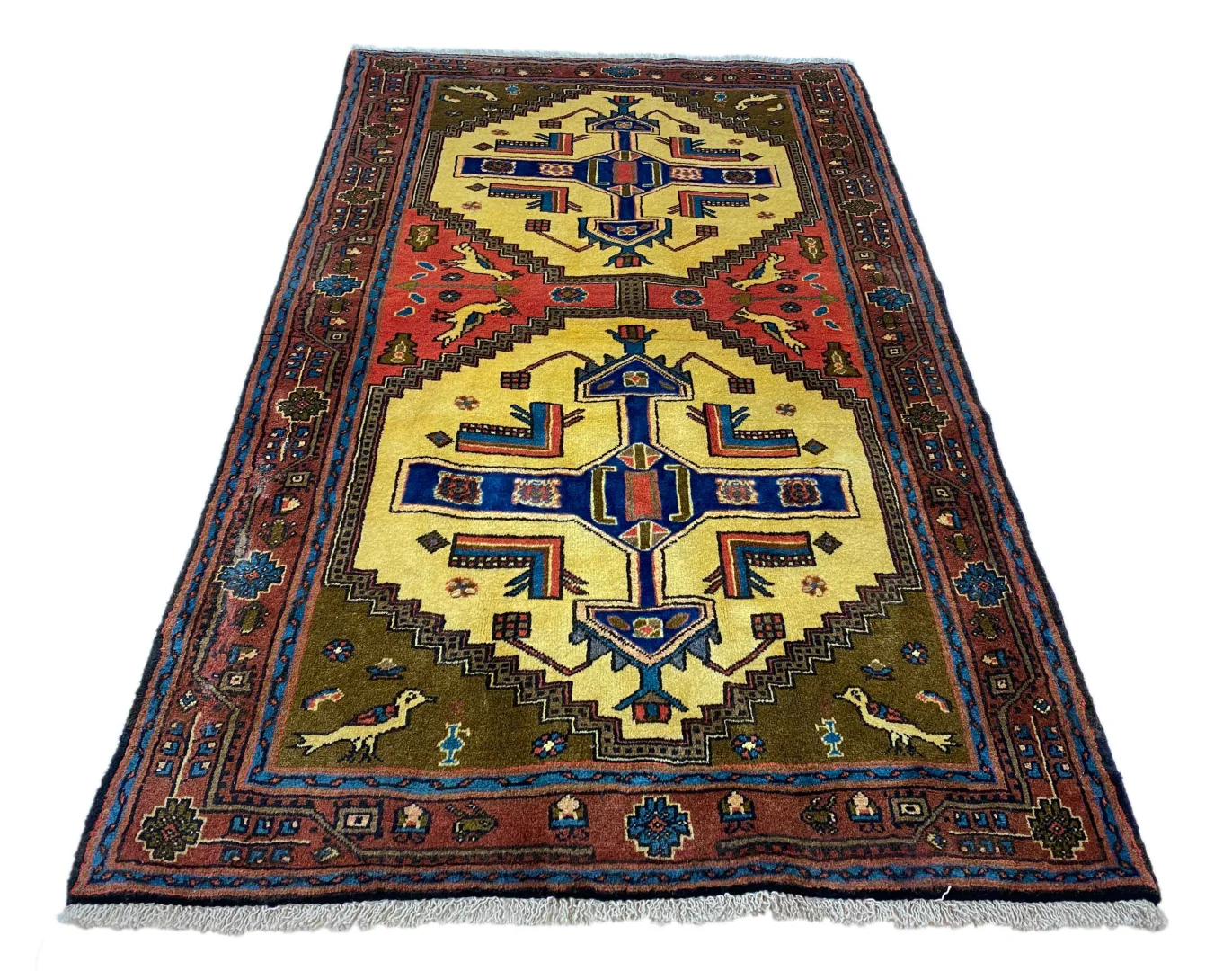 Handgeknüpfter Hamadan Orientteppich 186x110 cm, robust und elegant