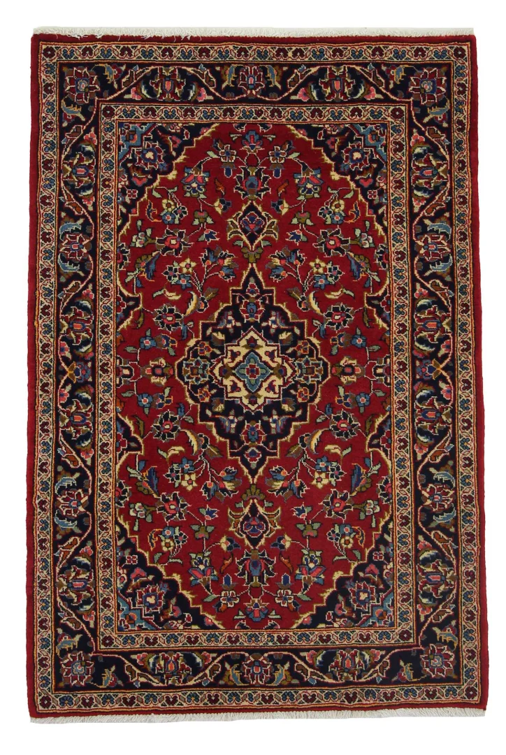 Keshan Teppich 152x103 cm, 150.000 Knoten, handgeknüpft, Orientteppich