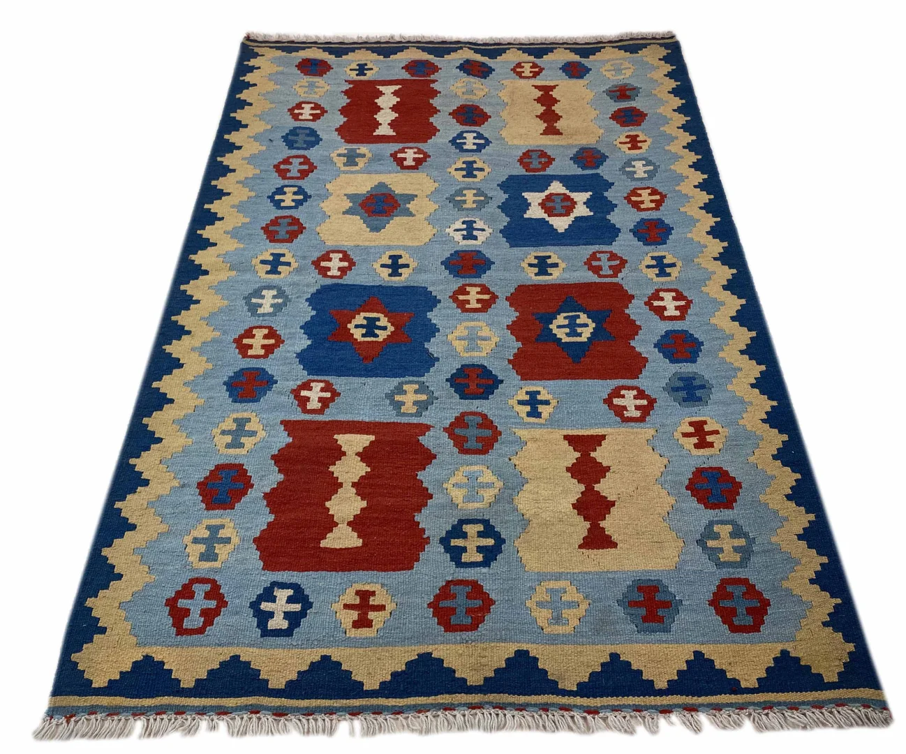 Kelim 159 x 103 cm, handgewebt, traditionelle Muster – Orientteppich