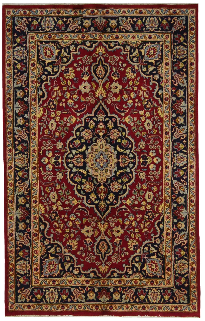 Maschhad Orientteppich 195x123 cm, 180.000 Knoten, handgeknüpft