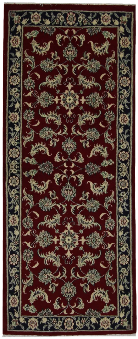 Maschhad Orientteppich 195x80 cm, florales Muster, 180.000 Knoten, handgeknüpft