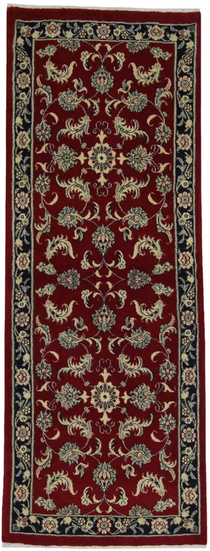Maschhad Orientteppich 200 x 76 cm, florales Muster, 250.000 Knoten, handgeknüpft