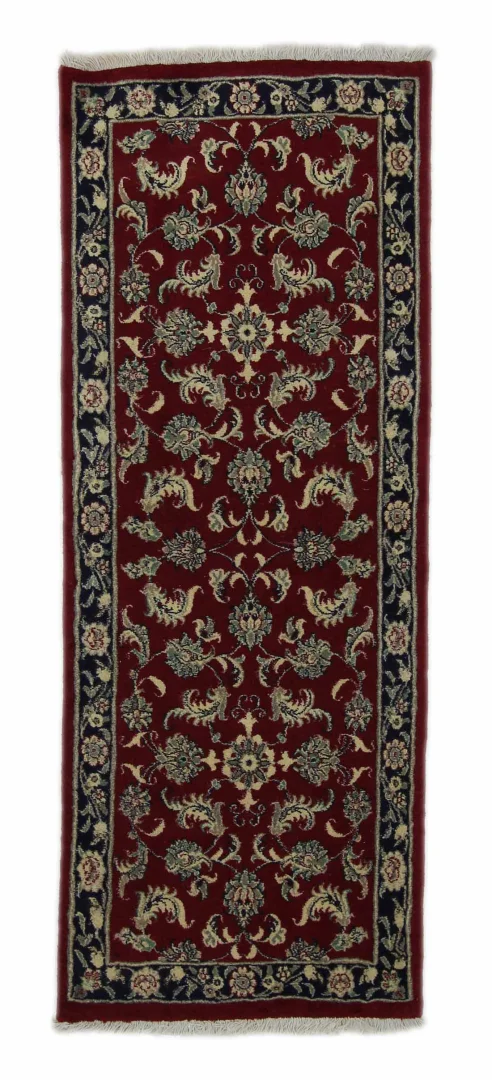 Maschhad Teppich 202x78 cm, florales Muster, 180.000 Knoten, handgeknüpft
