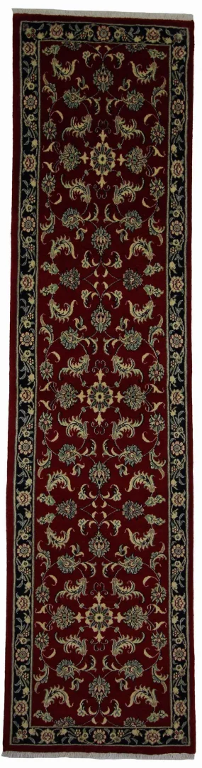 Maschhad Teppich 298x75 cm, florales Muster, 250.000 Knoten, handgeknüpft