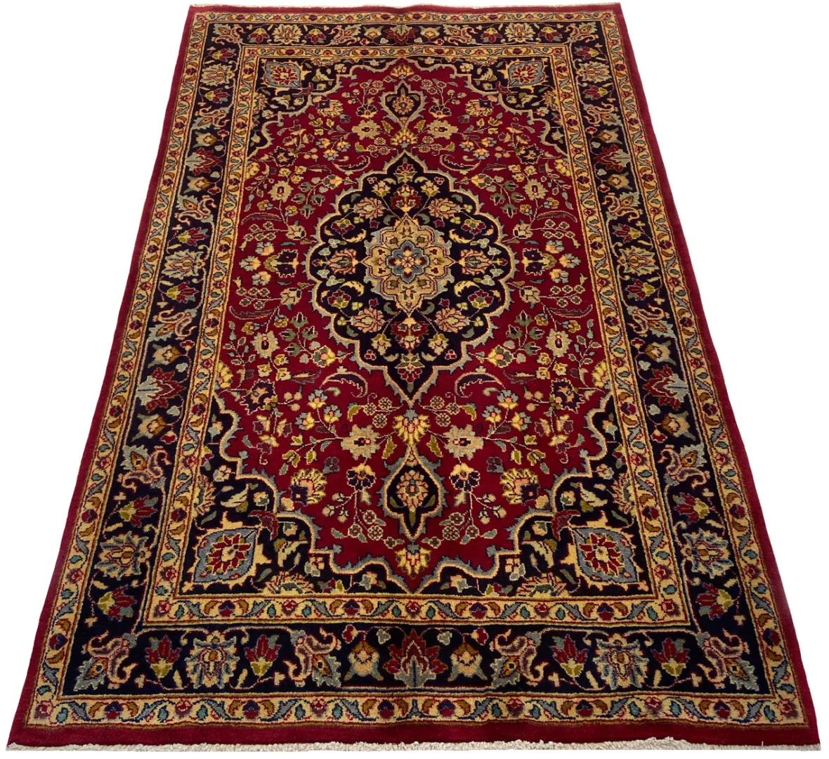 Maschhad Orientteppich 195x123 cm, 180.000 Knoten, handgeknüpft