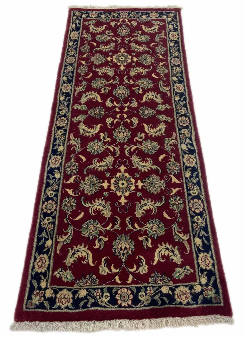Maschhad Teppich 202x78 cm, florales Muster, 180.000 Knoten, handgeknüpft