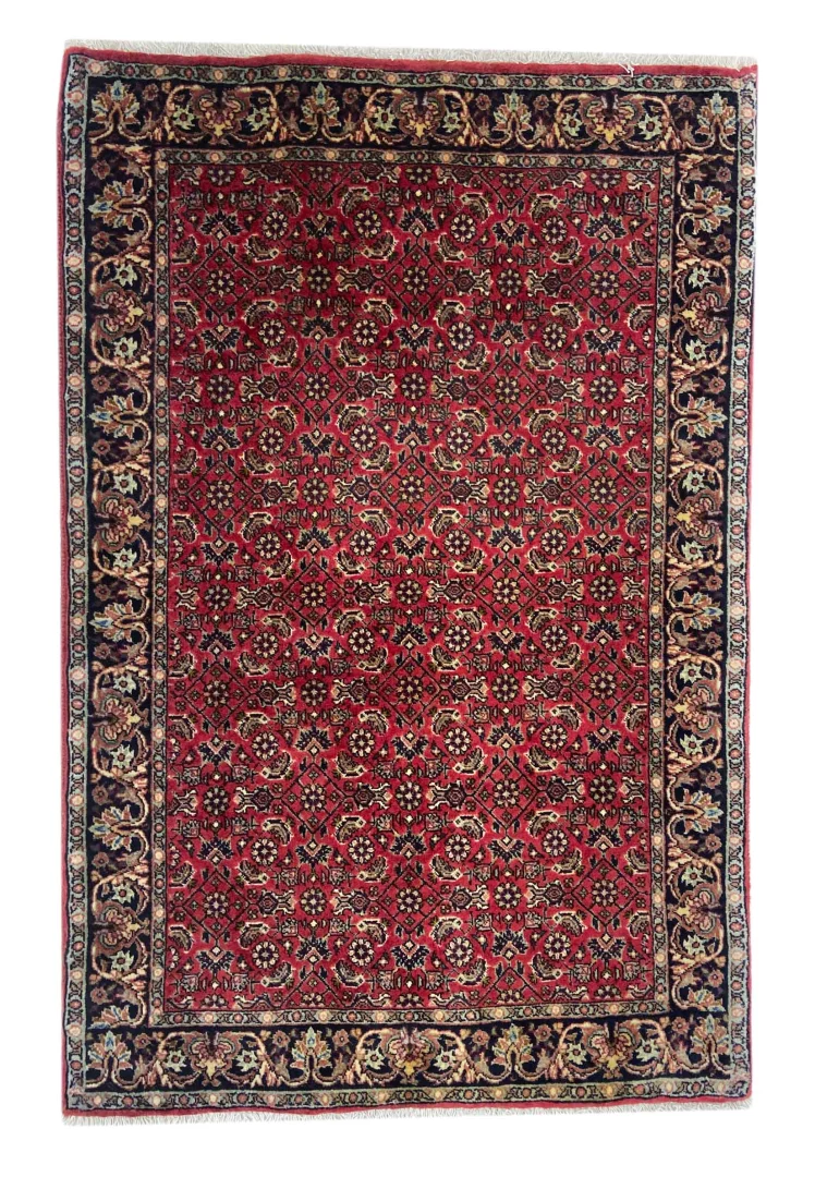 Bidjar Teppich 110x75 cm, 200.000 Knoten/m², strapazierfähig, handgeknüpft für Teppiche