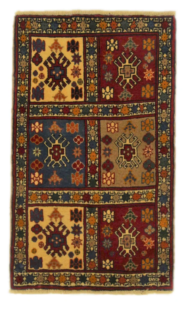 Gabbeh 107 x 64 cm - Shuli Teppich, 90.000 Knoten, handgeknüpft für Teppiche
