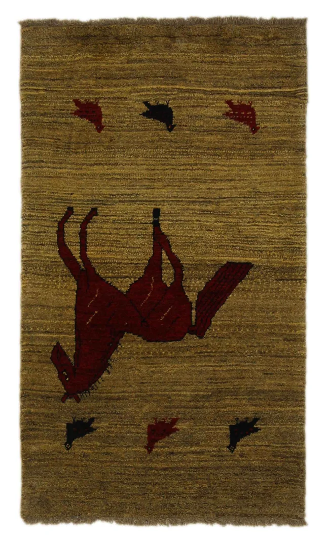 Gabbeh 149x87 cm, knotendicht, fantasievolle Muster, handgeknüpft für Teppiche