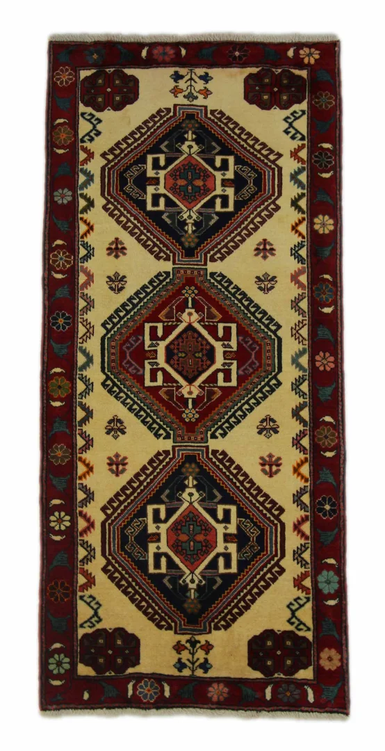 Gabbeh Shuli 180 x 83 cm, 90.000 Knoten, ausgefallenes Design, handgeknüpft für Teppiche