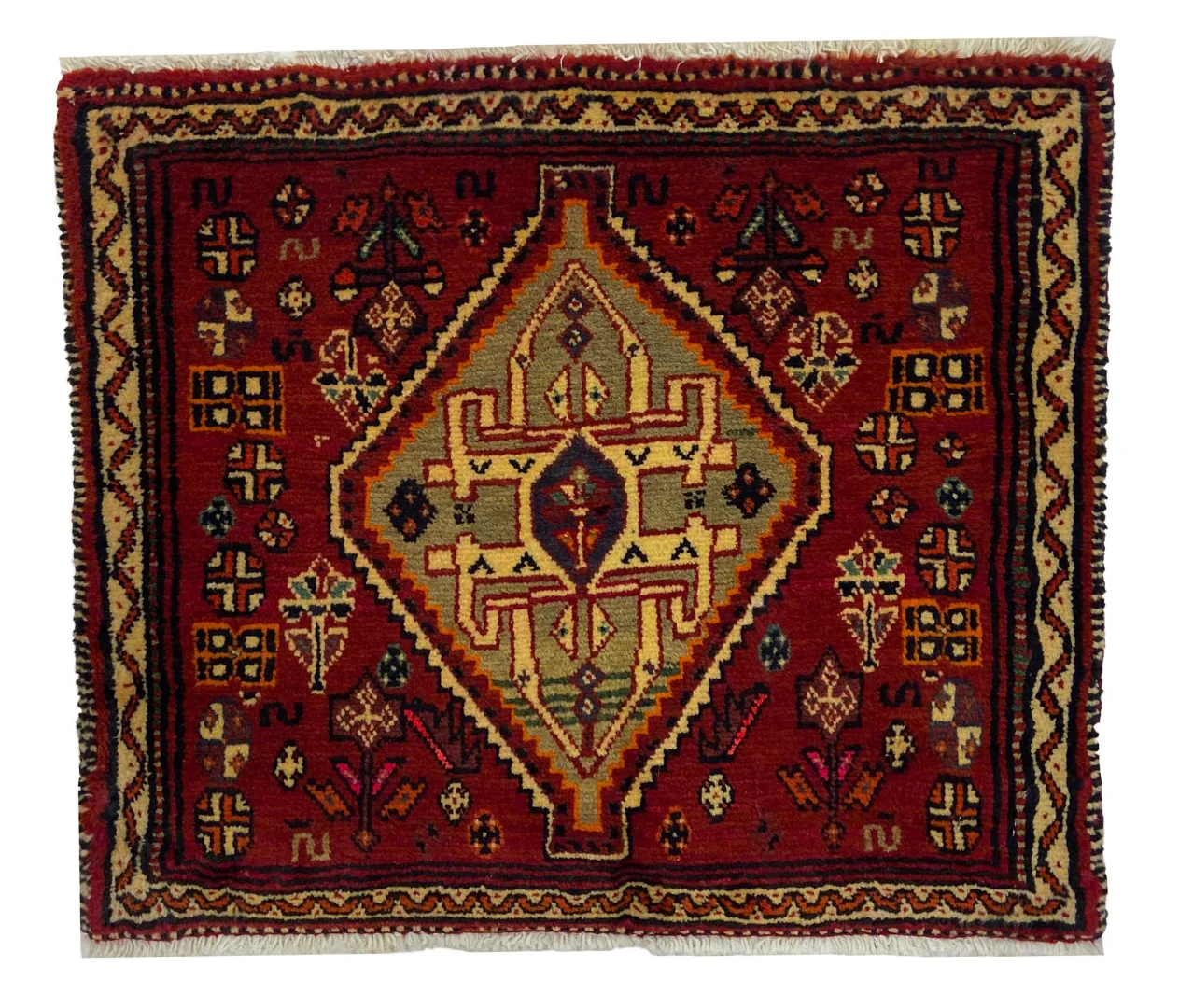 Ghashghai Teppich 52x62 cm, 180.000 Knoten, handgeknüpft, Orientteppich