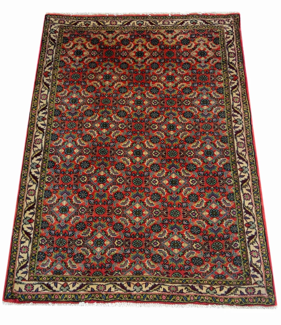Bidjar Teppich 107 x 78 cm, 200.000 Knoten, robust und strapazierfähig, handgeknüpft für Teppiche