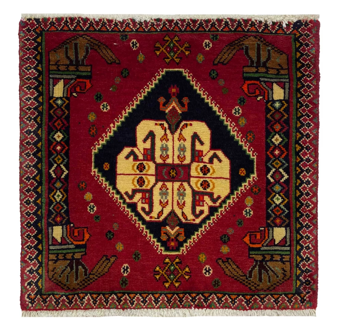 Ghashghai Orientteppich 55x56 cm, 250.000 Knoten, handgeknüpft für Teppiche