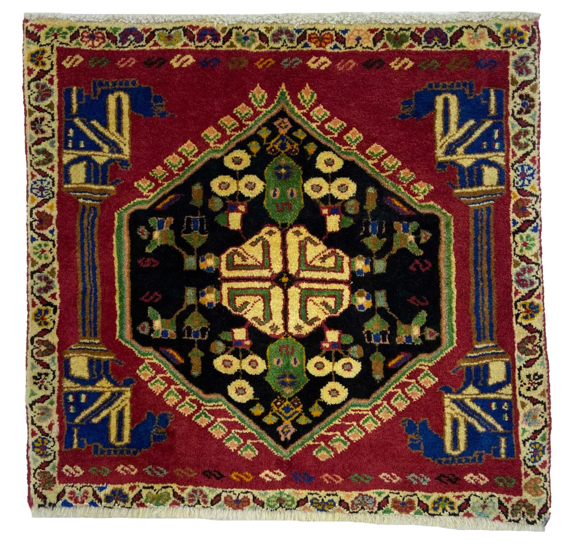 Ghashghai Teppich 55 x 58 cm, 250.000 Knoten/m², handgeknüpft für Teppiche
