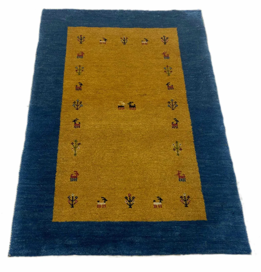 Gabbeh Teppich 120 x 84 cm, hoher Flor, handgeknüpft für Teppiche