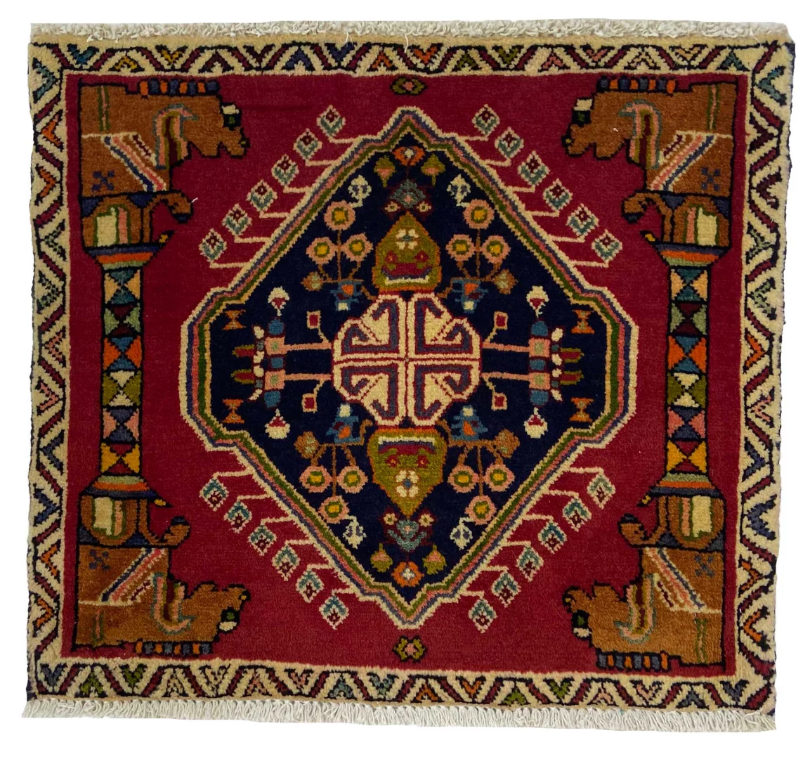 Ghashghai Teppich 55 x 60 cm, 180.000 Knoten/m², handgeknüpft, Orientteppich