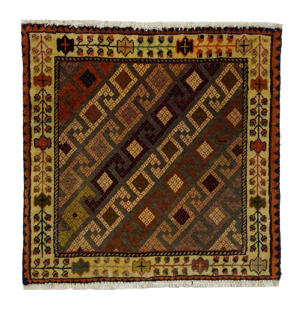Ghashghai Teppich 57 x 57 cm, 180.000 Knoten, handgeknüpft, Orientteppich