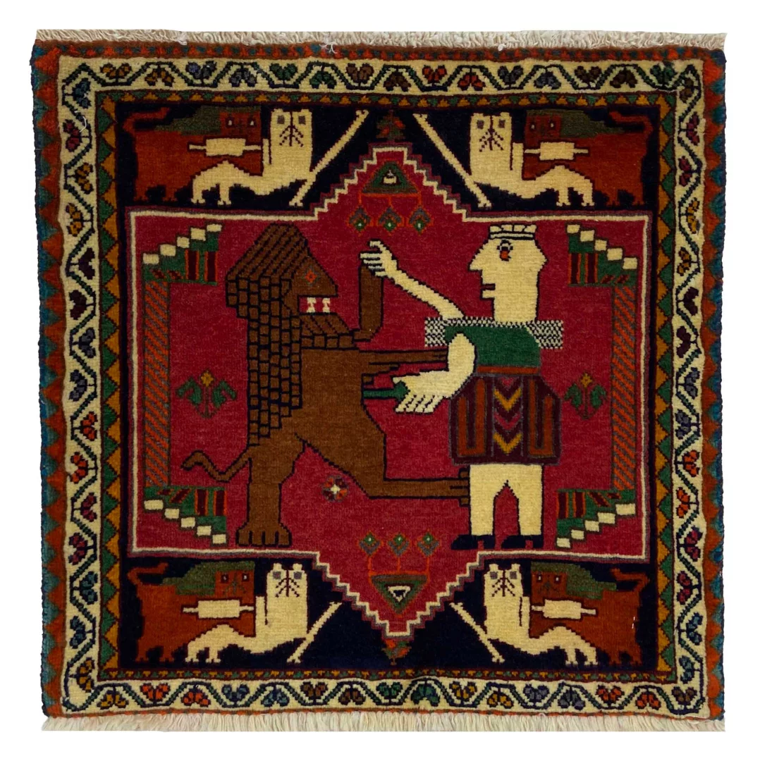 Ghashghai Teppich 57 x 58 cm, 250.000 Knoten/m², handgeknüpft, Orientteppich