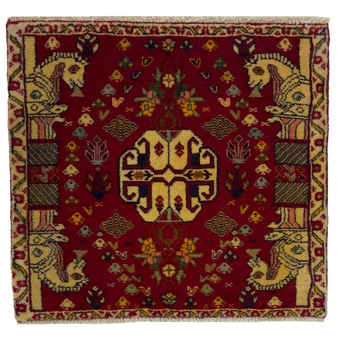 Ghashghai Teppich 58 x 63 cm, 250.000 Knoten/m², handgeknüpft, Orientteppich