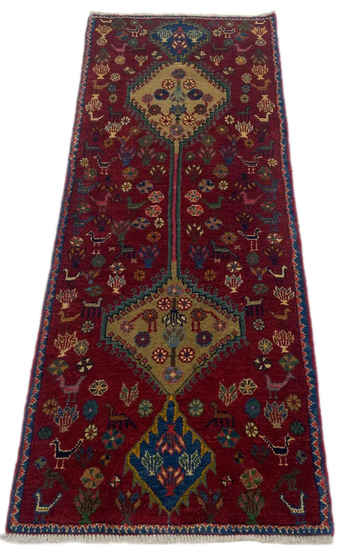 Gabbeh Shuli 173 x 68 cm, 90.000 Knoten, handgeknüpft für Teppiche