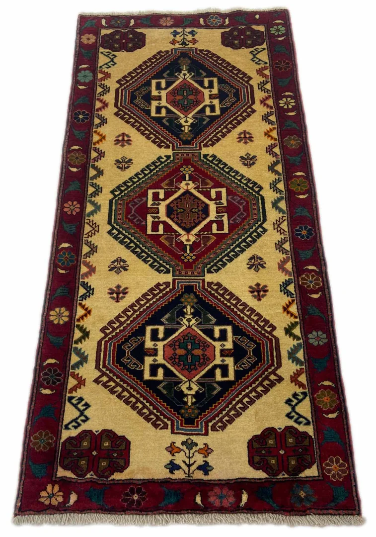 Gabbeh Shuli 180 x 83 cm, 90.000 Knoten, ausgefallenes Design, handgeknüpft für Teppiche