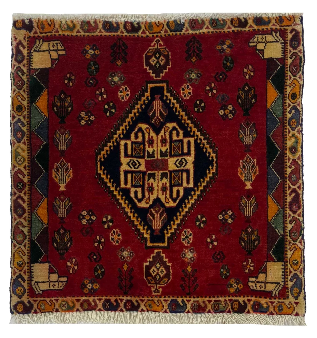 Ghashghai Teppich 60x60 cm, 180.000 Knoten/m², handgeknüpft, Orientteppich