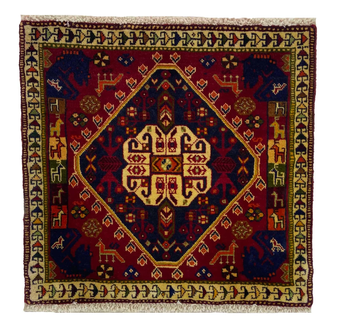 Ghashghai Orientteppich 60 x 61 cm, 180.000 Knoten, handgeknüpft