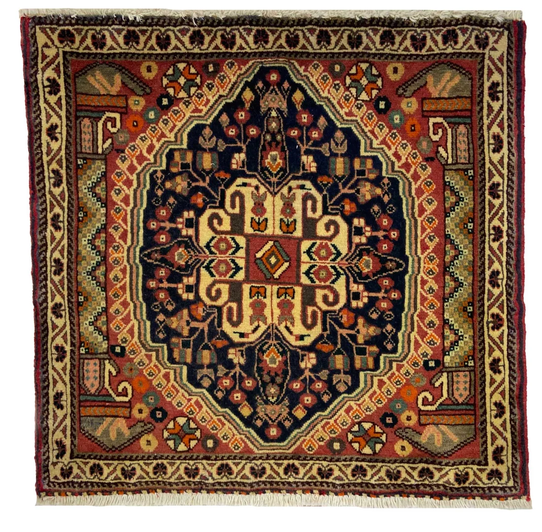 Ghashghai Orientteppich 60 x 61 cm, 180.000 Knoten, handgeknüpft