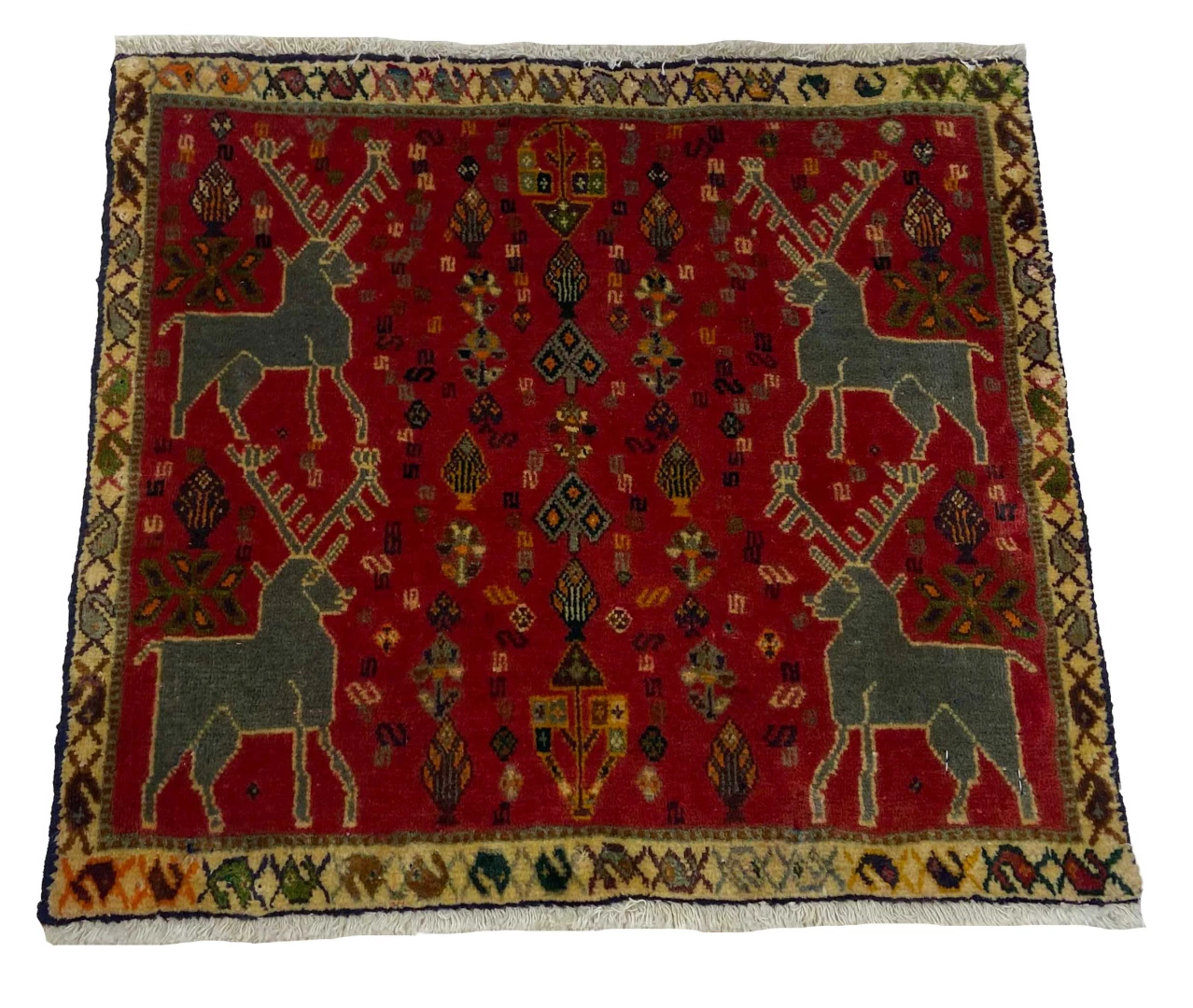 Ghashghai Teppich 52 x 56 cm, 180.000 Knoten/m², handgeknüpft, Orientteppich