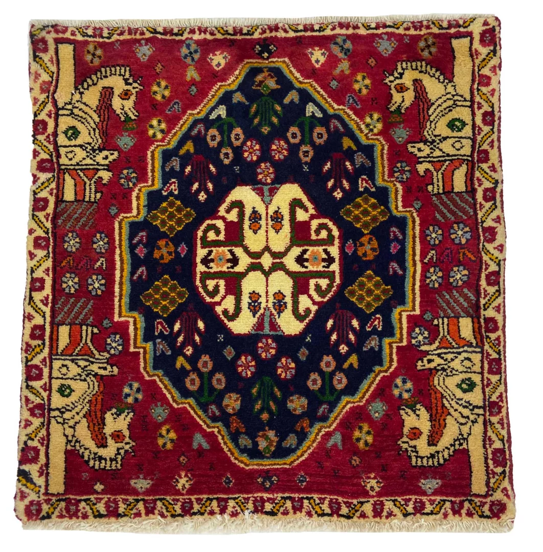 Ghashghai Orientteppich 62x60 cm, 180.000 Knoten, handgeknüpft für Teppiche