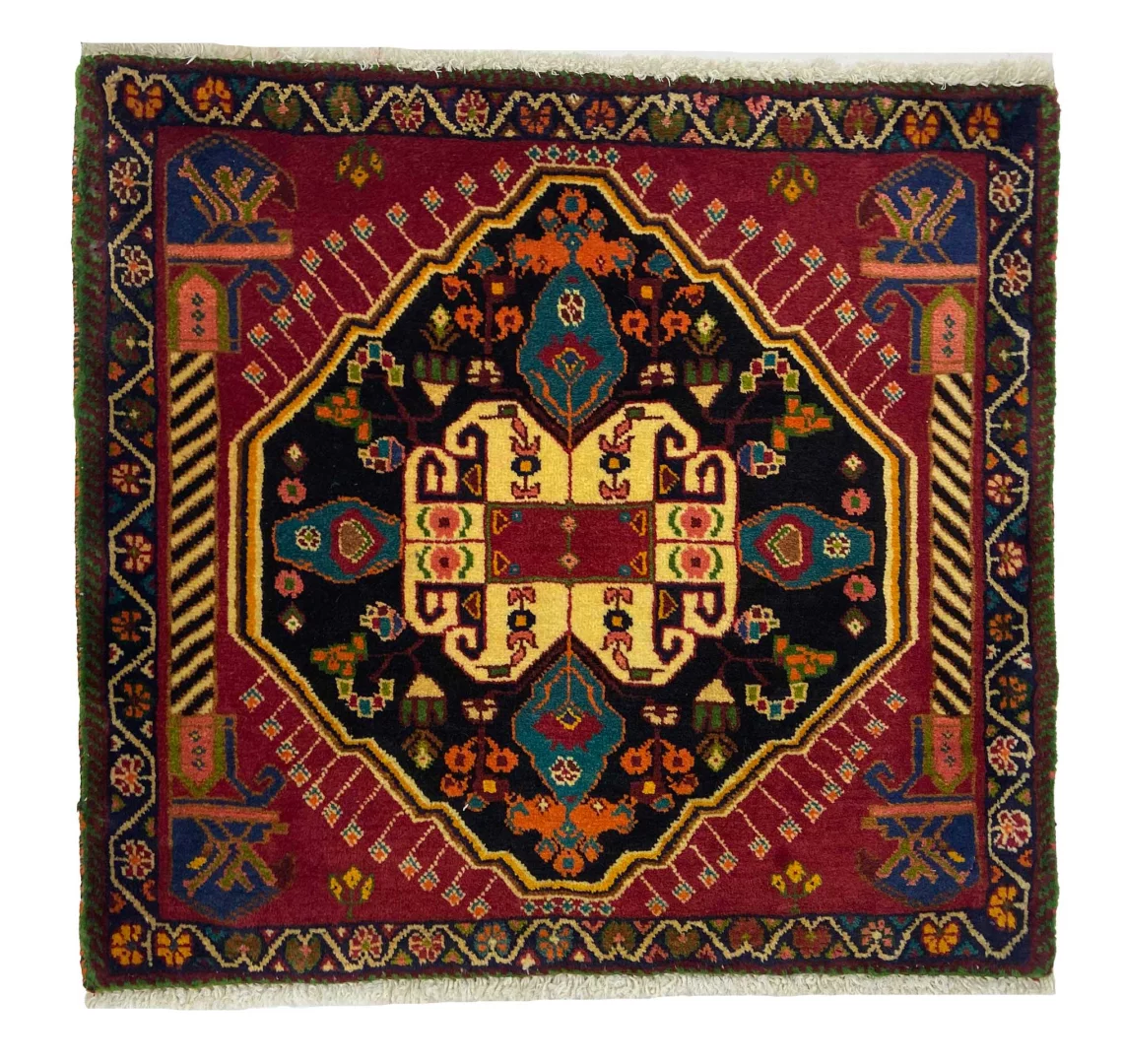 Ghashghai Teppich 62 x 68 cm, 250.000 Knoten, handgeknüpft für Teppiche